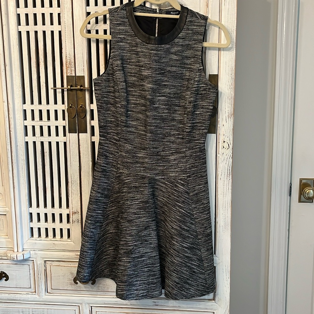 Madewell dress with leather trim